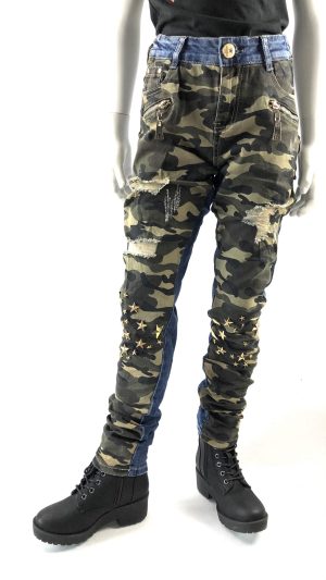 Stretchjeans med kamoflage