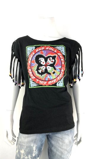 T-shirt KISS med fransar