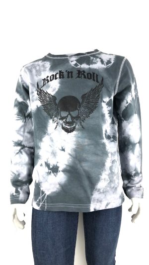 Flammig grå långärmad T-shirt