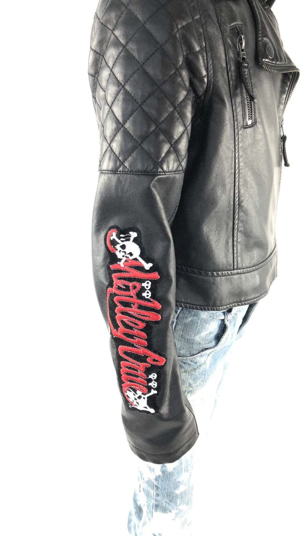 Jacka bikermodell med tygmärken - Bild 2