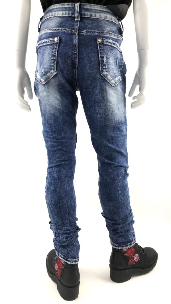 Stretchjeans med detaljer dragkedjor - Bild 2