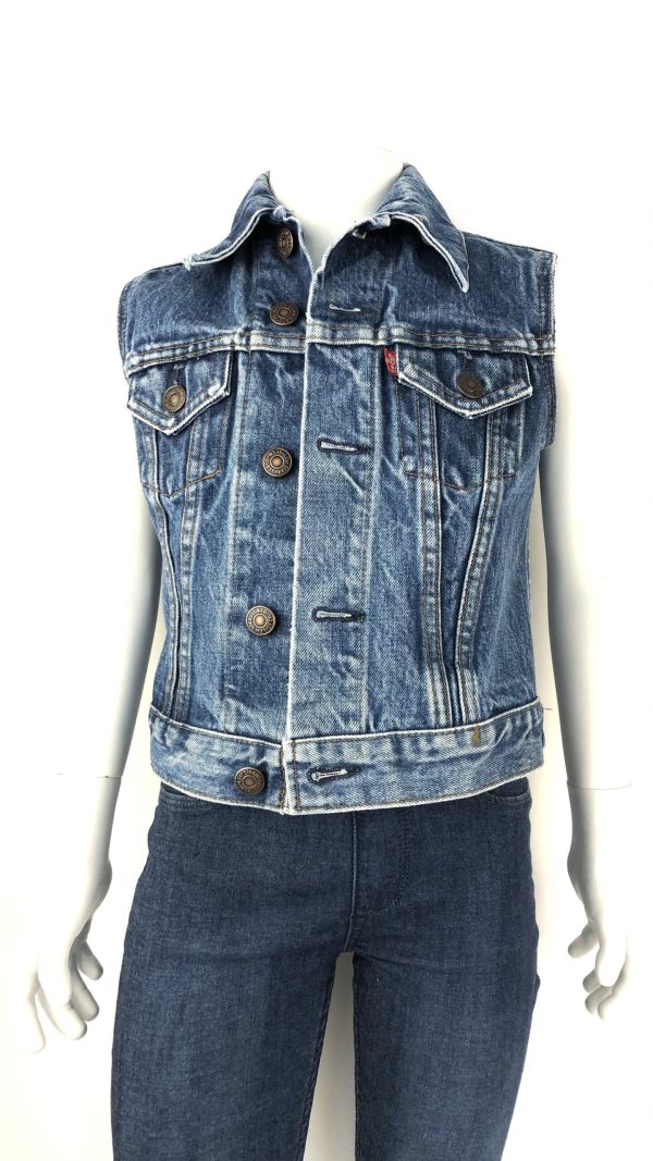 Levi strauss jeansväst med rosa döskalletryck - Bild 2
