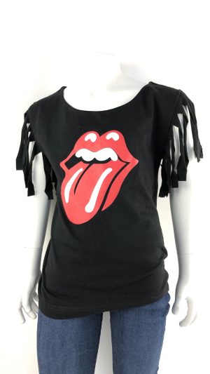 T-shirt Rolling stones med fransar