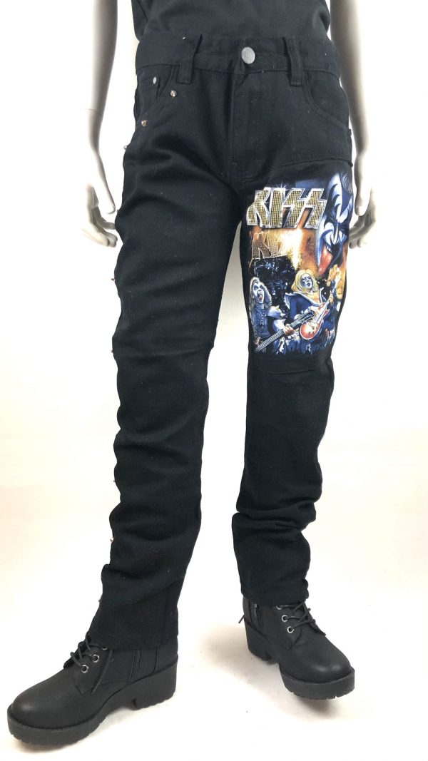 Jeans med Kiss mönster