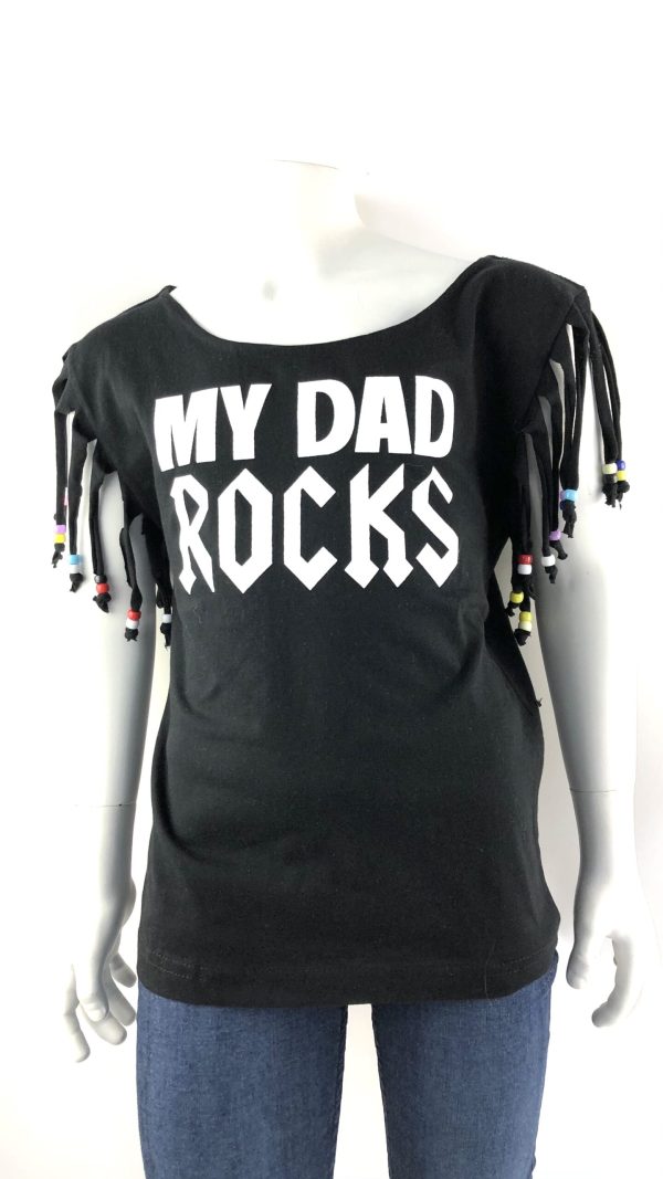 T-shirt MY DAD ROCKS med fransar