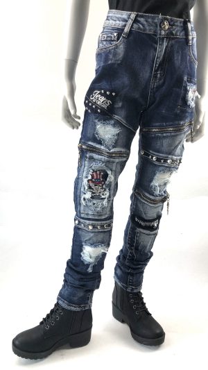 Stretchjeans med detaljer