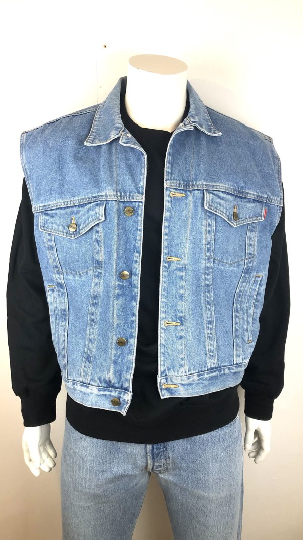 JEANSVÄST MED TUFFT TRYCK BAK STL L/XL - Bild 2