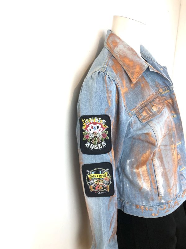 JEANSJACKA MED GUNS N ROSES MÄRKEN OCH MELERINGAR 42 - Bild 3