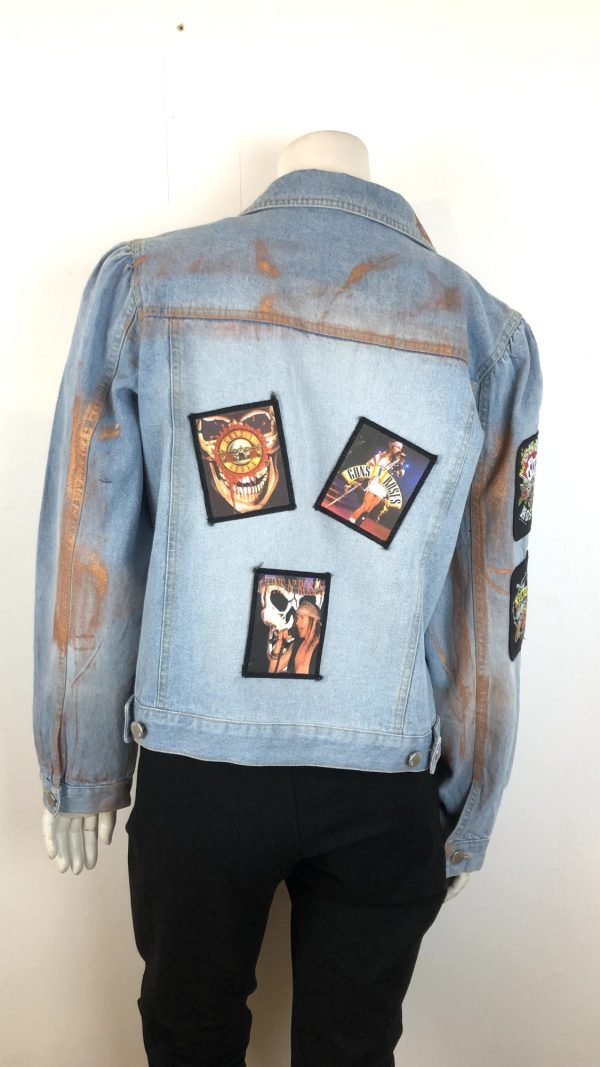 JEANSJACKA MED GUNS N ROSES MÄRKEN OCH MELERINGAR 42 - Bild 2