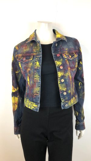 JEANSJACKA GUNS N ROSES TYGMÄRKE OCH FÄRGMELERINGAR 36