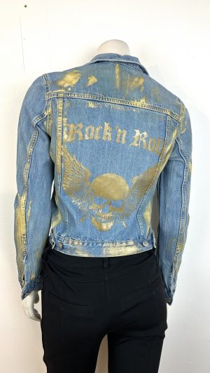 JEANSJACKA DÖSKALLETRYCK
