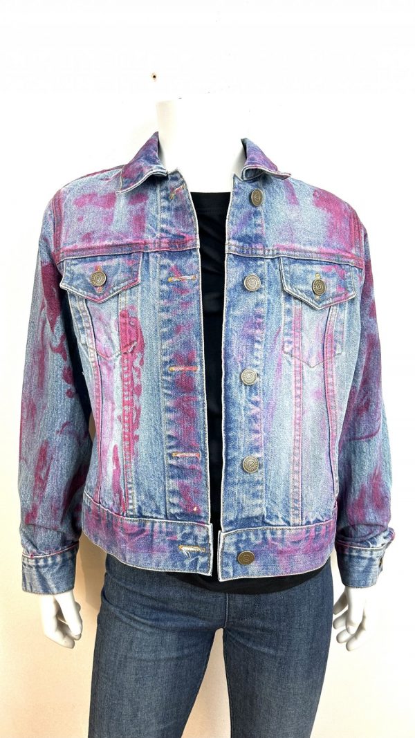 JEANSJACKA MED DÖSKALLETRYCK ROSA - Bild 2