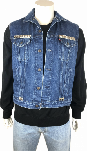 JEANSVÄST MED NITAR STL S