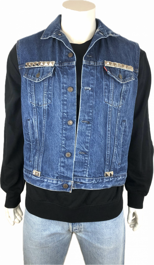 JEANSVÄST MED NITAR STL S